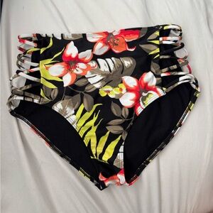 Hollister Gently Worn, High Waist Black and Red Bikini Bold Swimwear.